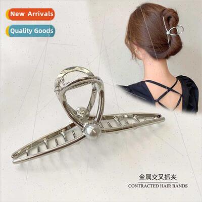 Korea hair grab pearl hair card back head grab clip fixed ha