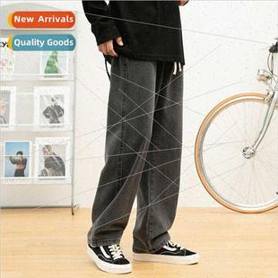 pant new straight work old washed American men fall jeans