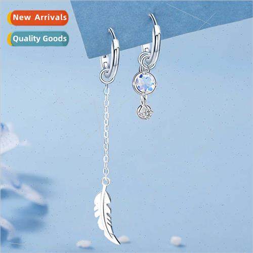 Korea new fashion star moon asymmetric earrings creative wil