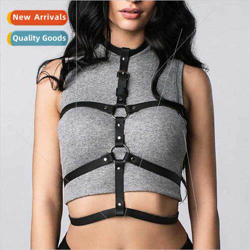 Leather set shooting nightclub punk PU bondage backpack belt