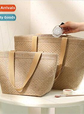 Tote burlap bag large capacy portable shoulder bag supermark