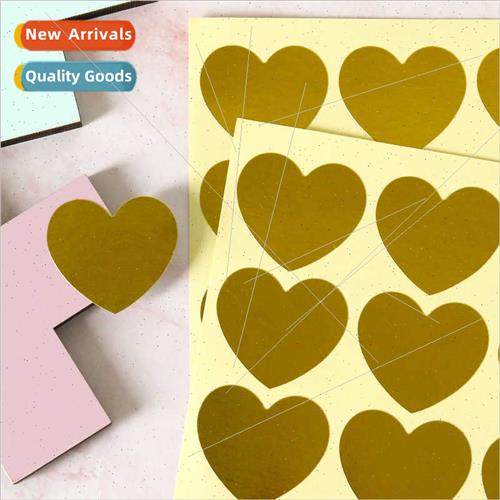 12pcs thickened gold foil stickers love round gold sealing s