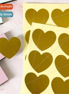 12pcs thickened gold foil stickers love round gold sealing s
