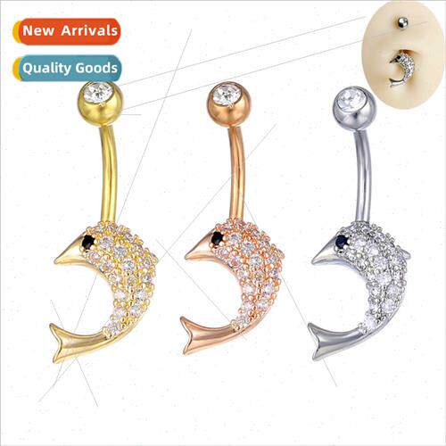 Europe Piercing Jewellery Zirconia Metal Belly Button Ring E