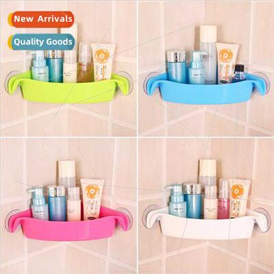Washroom Storage Rack Triangle Suction Cup Bathroom Shelves