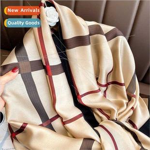 sarong female Korean Spring printing new plaid simul Autumn