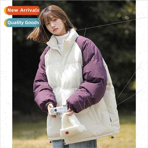 Purple cotton jacket stand-up collar cotton jacket men winte