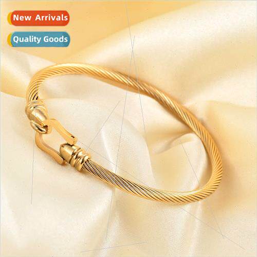 Horseshoe lock bracelet 316L tanium steel fashion ladies gol