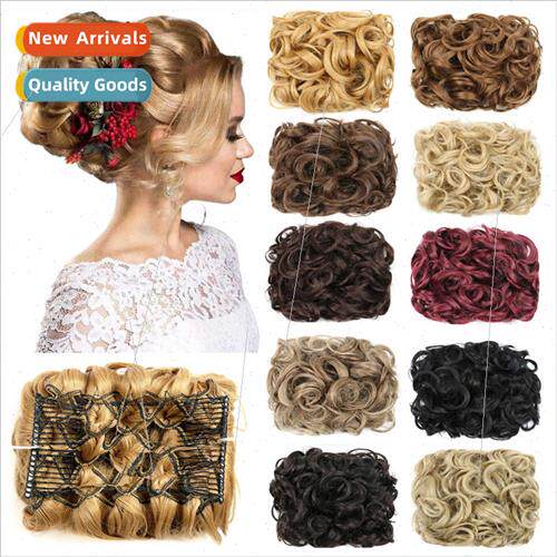Wig coiffure hair fluffy Ms. bud hair bun retro Republic Chi