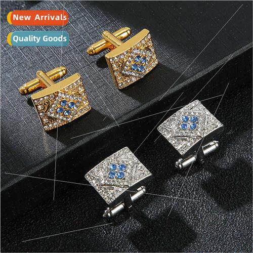 new rectangular diamond crystal cufflinks fashion French men