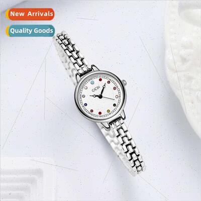 Colorful birthstone antique watch niche high value alloy bra