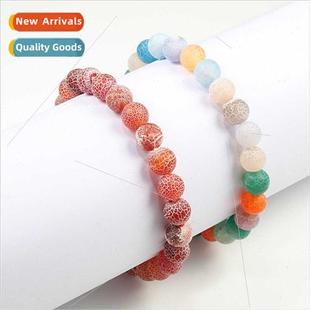 Bracelet Stone 8mm Beads Stch Colorful Round Weathered