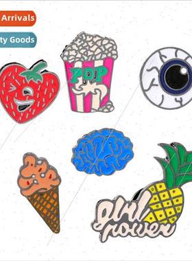 Europe creative new enamel brooch pine适用Appleeyeball fries