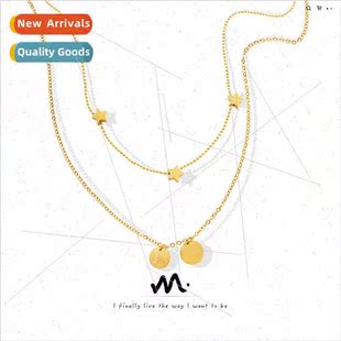 wind frosted double ins neckla pentagram card Korea round