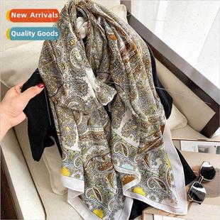 linen feel medium new length fashion cotton scarf 2021 warm