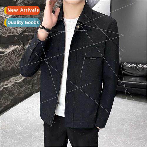 Workwear jacket male lapel 2023 spring fall new casual youth