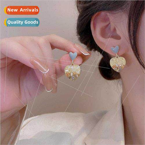Double love hearts gradient crystal earrings earrings female
