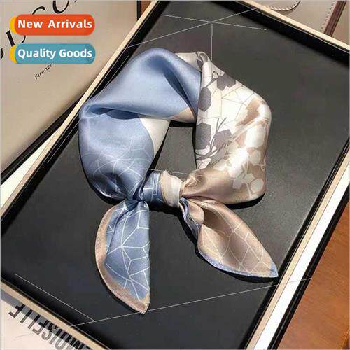 Spring Korea small neck scarf versatile decorative geometric