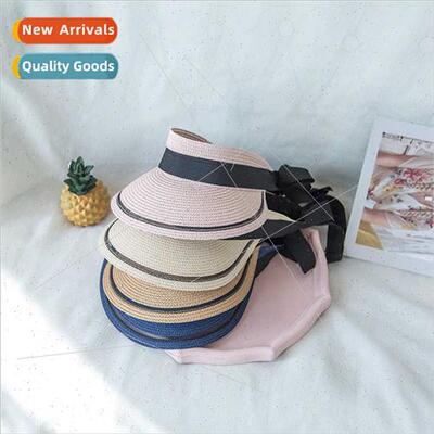 Korean  summer riding hollow top female straw hat sunscreen