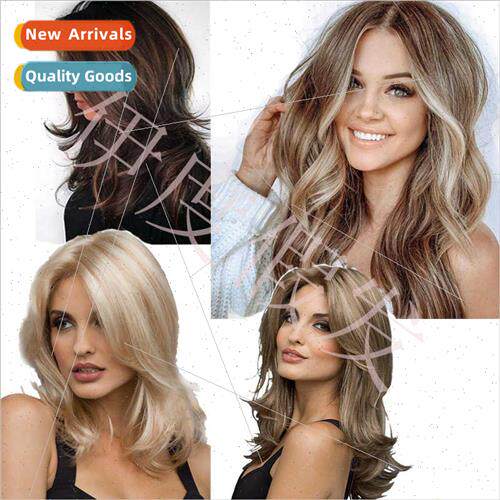 Platm Europe big wave center parted long bangs long curly ha
