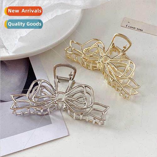 mple gold bow headdress hair clips female back head senior s