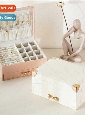 mple PU leather jewelry organizer Europe jewelry box bow dra