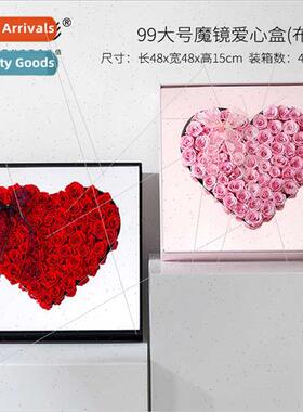 Large Magic Mirror Love  Box Acrylic Flower Perpetual Flower