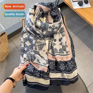 female new warm winter fall scarf linen cotton Korea 2022