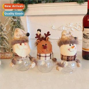 Jar Candy Creative Christmas Transparent Santa Children Elk
