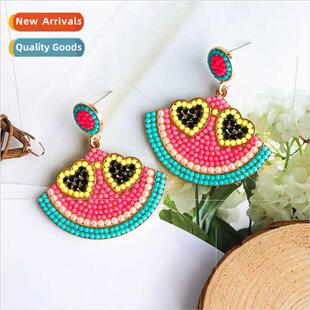 fru rice beads new creative watermelon earrings quirk summer