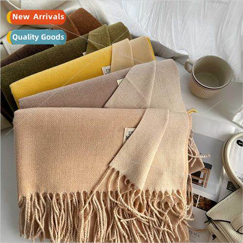 Solid color imation cashmere scarf female winter Korean  thi