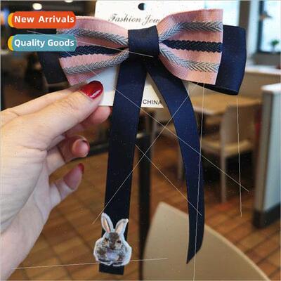 Black ribbon bow tie female fall winter new collar decorativ