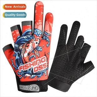 Gloves men women dew three fingers -slip outdoor sports cycl