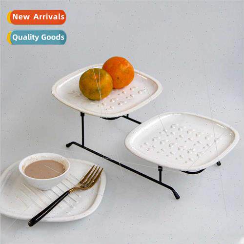 Ceramic Double Layer Removable Whe Cake Plate Assembly Foldi
