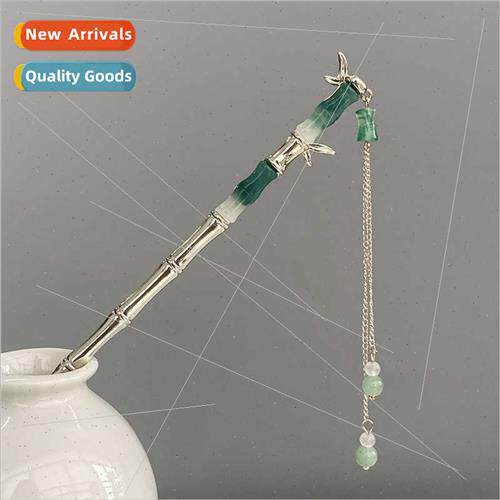 Bamboo metal silver hairpin new female coiffure ancient bamb