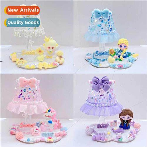 Children handmade DIY cream glue crystal table lamp cake org