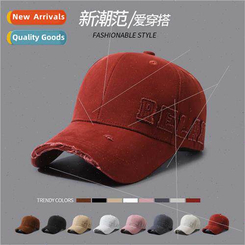 Korean  embroidered baseball cap fall winter hops show face