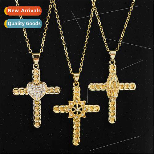 Europe fashion copper gold-plated zirconia micro-set pendant