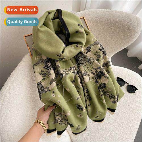 Double-sided steed jacquard imation cashmere scarf female fa