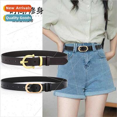 High leather wear Europe retro flavor thin belt hundred leat