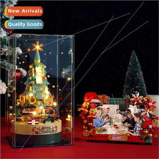 rotating music LEGO Chi blocks compatible Christmas box