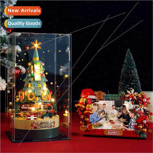 Christmas e blocks rotating music box compatible wh LEGO Chi