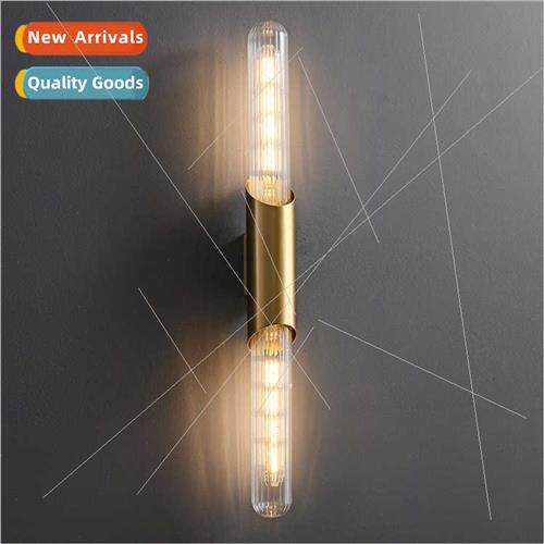 American- simple light astringent wall lamp copper hotel vil