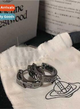 Saturn belt buckle earrings tide men niche circle logo earri