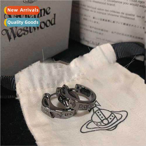 Saturn belt buckle earrings tide men niche circle logo earri