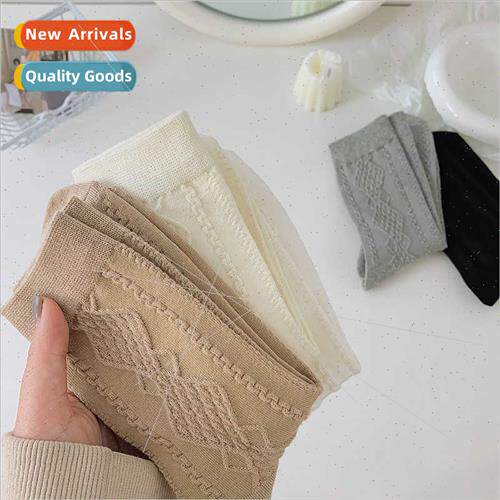 Socks female spring summer thin mid-calf socks Japanese soli