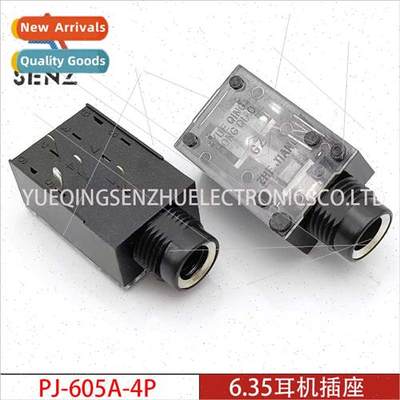 6.35mm Headphone Socket PJ605A-4P Whe Port wh Metal Nut Flat