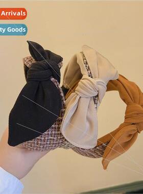 French vintage bow Wide-side versatile wind color-blocking b