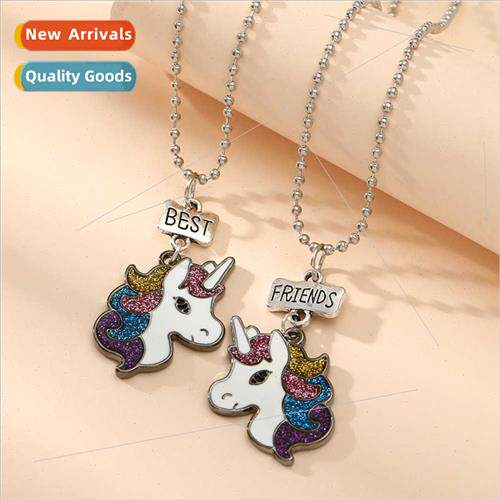 BEST FRIENDS Unicorn Necklace BFF Kids Friendship Pendant