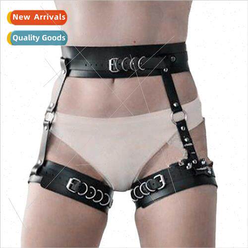 sq38 Europe Fashion Leather Waist Leg Loop One Piece Sexy Ga
